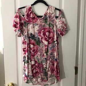 Cold shoulder floral top